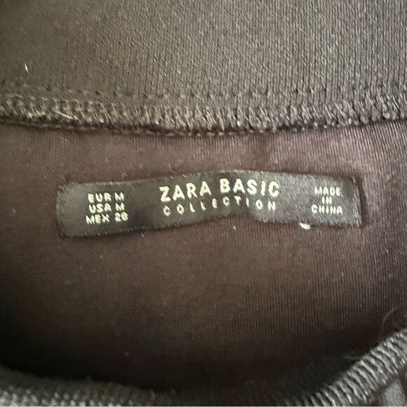 Zara Black Chiffon Flowy A-line Shift Dress with Metallic Collar Size M - Picture 6 of 6